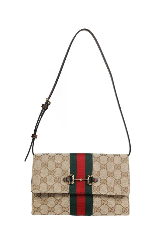 Gucci Horsebit GG Canvas and Web Wallet