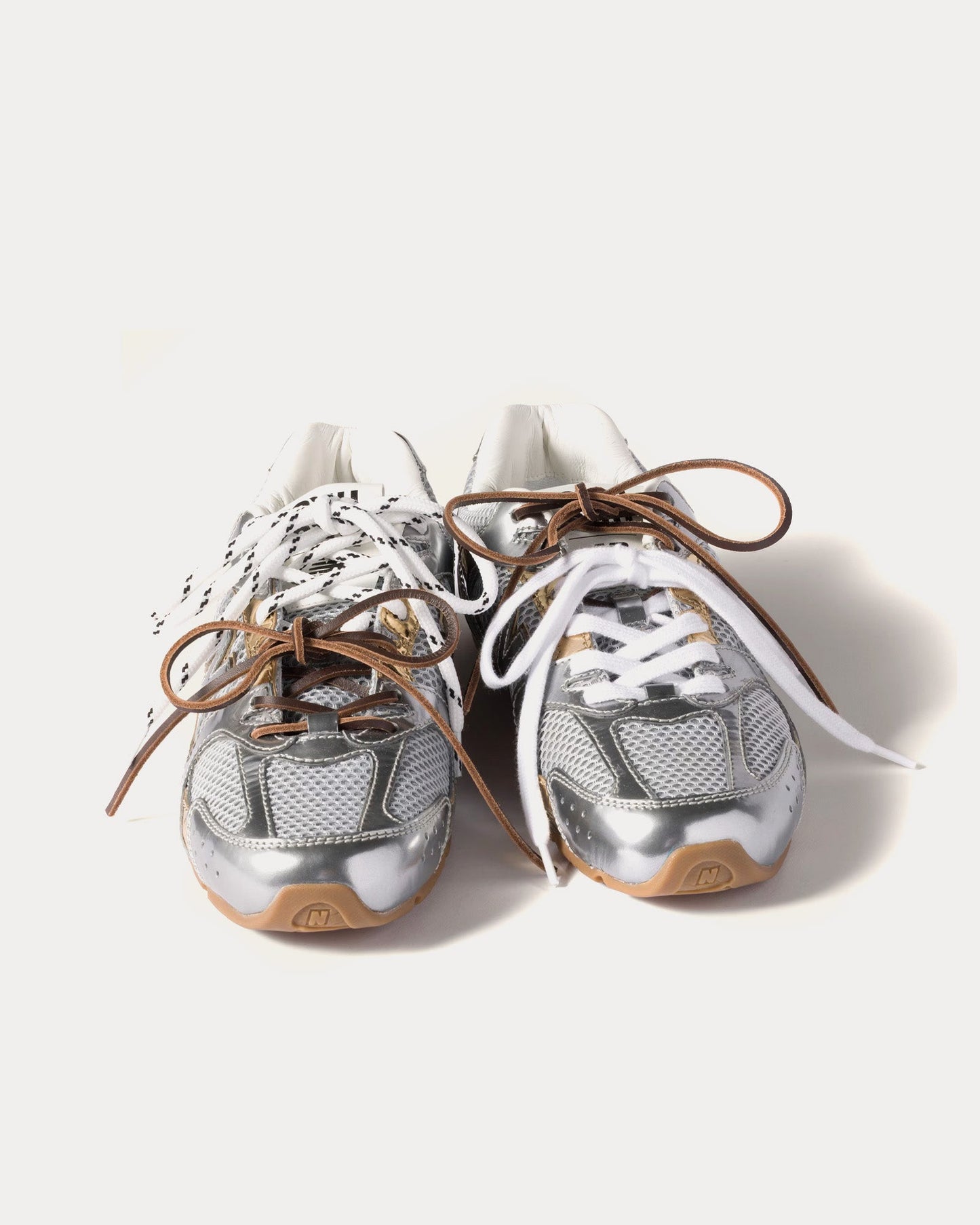 530 SL Metallic Leather & Mesh Silver / Platinum Low Top Sneakers